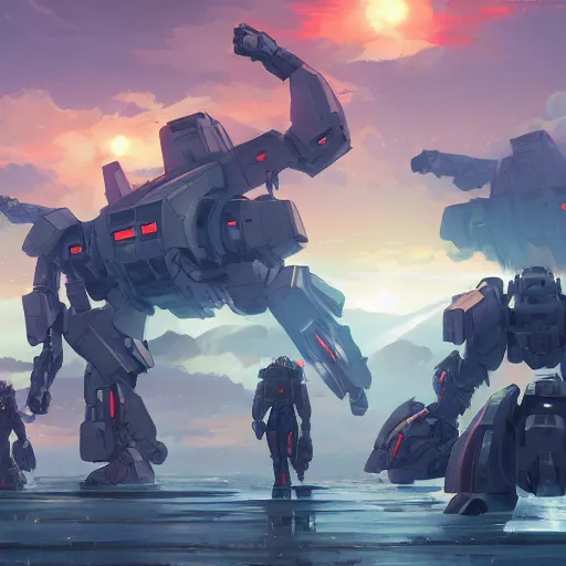 Image similar to hero world mechwarrior, behance hd by jesper ejsing, by rhads, makoto shinkai and lois van baarle, ilya kuvshinov, rossdraws global illumination