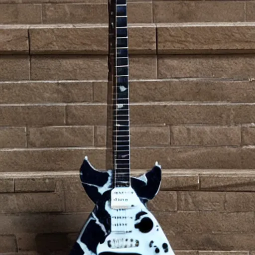 Prompt: an electrified guitar made entirely out of marble