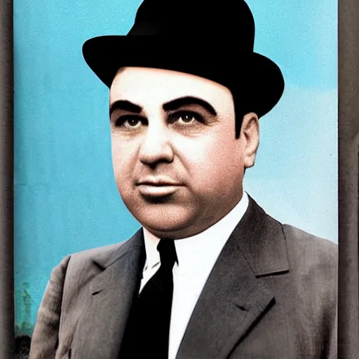 Prompt: al capone photo colorized