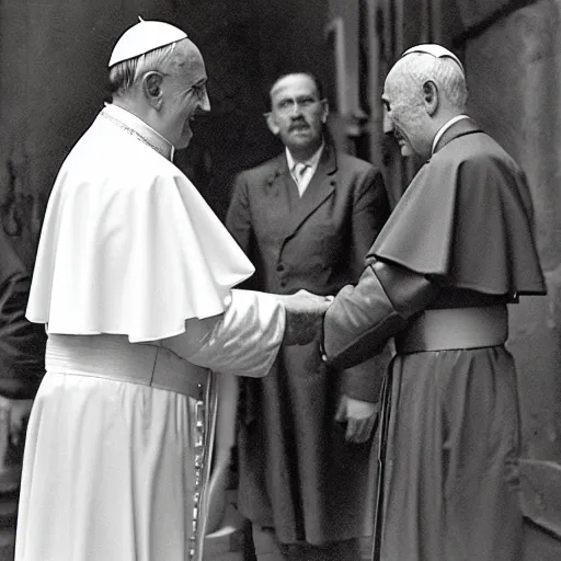 Prompt: a photo of the pope in madrid in the spanish civil war