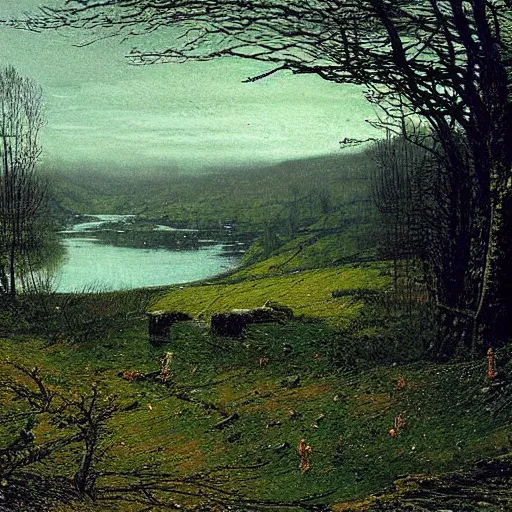 Prompt: A Landscape by John Atkinson Grimshaw