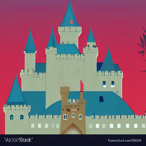 Prompt: castle vector by james gilleard h 6 4 0