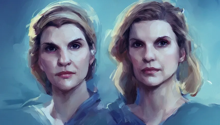 Image similar to concept art of kim wexler by jama jurabaev, cinematic shot, trending on artstation, high quality, brush stroke,