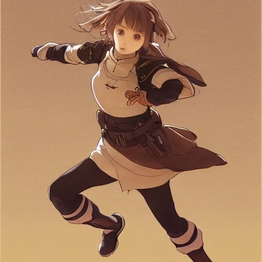 Prompt: a girl is running, sport clothing, last exile, anime style, brown short hair, hair down, symmetrical facial features, from arknights, hyper realistic, rule of thirds, extreme detail, detailed 4 k drawing, zerochan, realistic lighting, by alphonse mucha, greg rutkowski, backlit