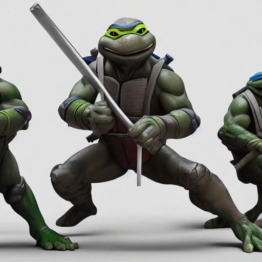 Prompt: teenage mutant ninja turtles as a sculpture from the renaissance made of white marble, high details, cinematic, photorealistic