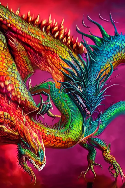 Prompt: multicolored venom Dragon princess, digital art, 8k ,character ,realistic, portrait, hyperrealistic