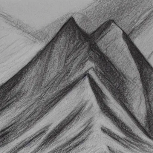 Image similar to charcoal pencil sketch of mountains, lower third, high contrast, black and white