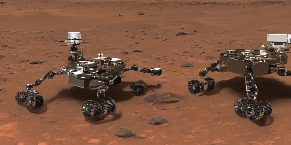 Prompt: photo of cybermorphic robotic drone for mars exploration industrial design