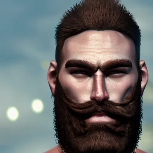 prompthunt: strong giga chad attractive man face symettry brown