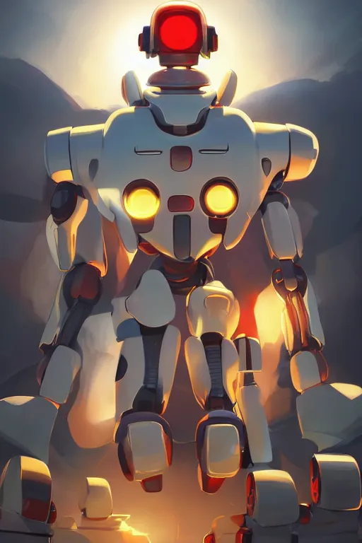 Image similar to metabots medabots medarotto medarot robot minimalist comics, behance hd by jesper ejsing, by rhads, makoto shinkai and lois van baarle, ilya kuvshinov, rossdraws global illumination ray tracing hdr radiating a glowing aura