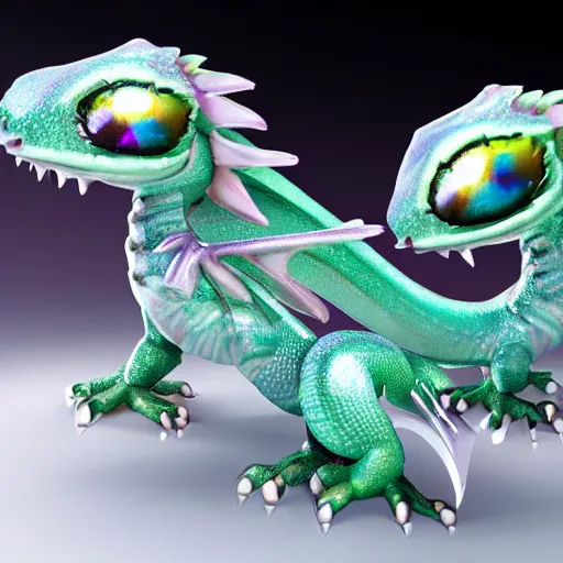 Image similar to crystal baby dragons, hyper realistic, big eyes