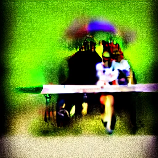 Image similar to a couple sitting on a park bench