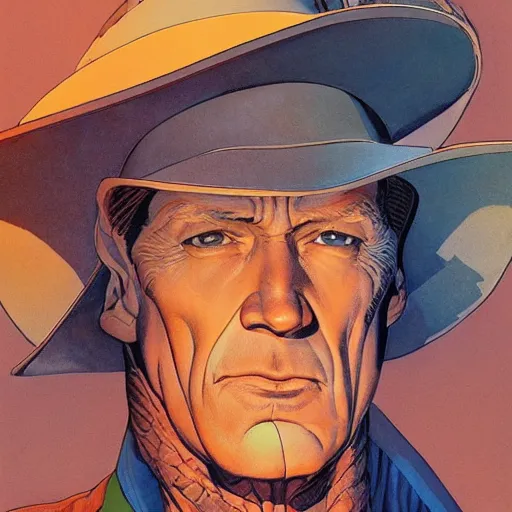 Image similar to jean giraud and moebius and don lawrence and alex ross and john romita jr, gouache and wash paints, smooth focus, sharp details, detailed details, bokeh, 4 k, fine 5 k details, fine details, fine intricate, fine facial proportionate, fine body proportionate / desperate life of john doe