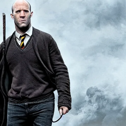 Image similar to Harry Potter starring Jason Statham,