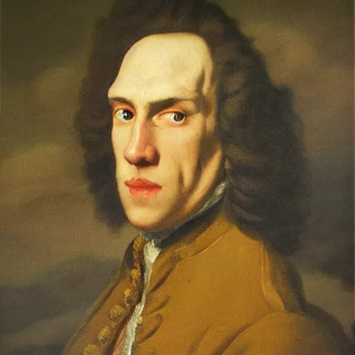 Prompt: Jerma985 in a 18th century 1700's Painting, detailed, highly detailed, heroic, epic, complex, very detailed, realistic, HD quality, 8k resolution, body and headshot, Oil Painting, 18th century Painting of Jerma985, 18th century 1700's Painting Style, 1700's Painting, Painting, Trending on Artstation
