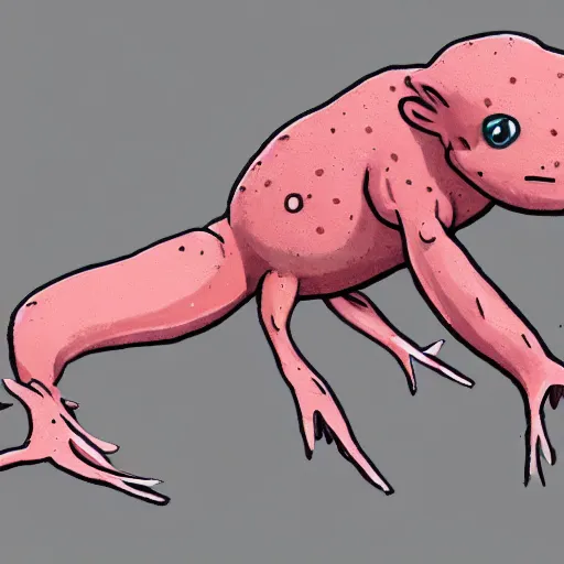 Image similar to an extremely buff axolotl art 4 k deviantart artstation dynamic pose