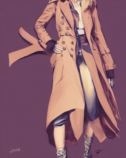 Prompt: taylor swift wearing fashionable trench coat, jesper ejsing, artgerm, petros afshar, tom whalen