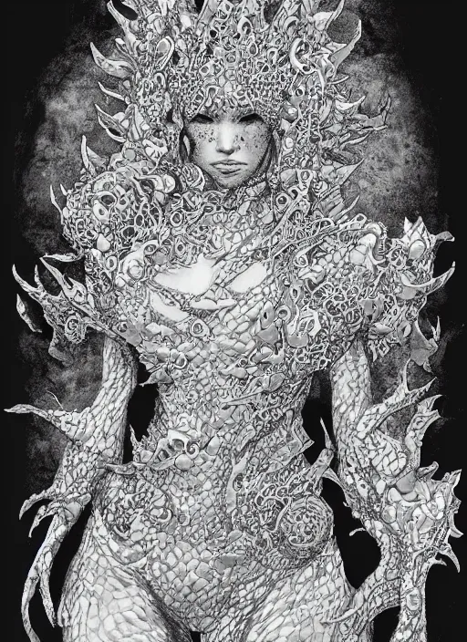 Image similar to a detailed full body portrait of the queen of blades, by akira yasuda