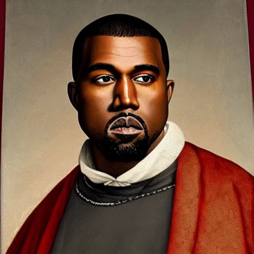 Image similar to A Renaissance portrait painting of Kanye West