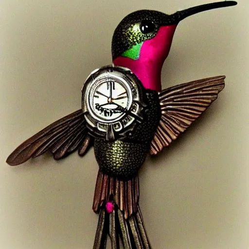 Prompt: steampunk!!! Hummingbird