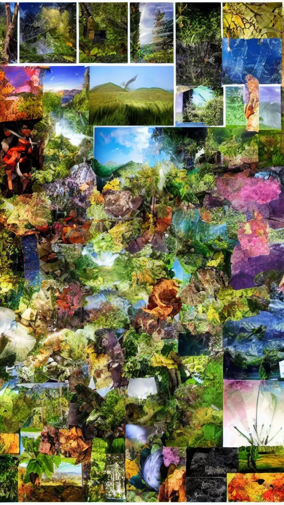 Prompt: collage of nature, by mike mcquaid