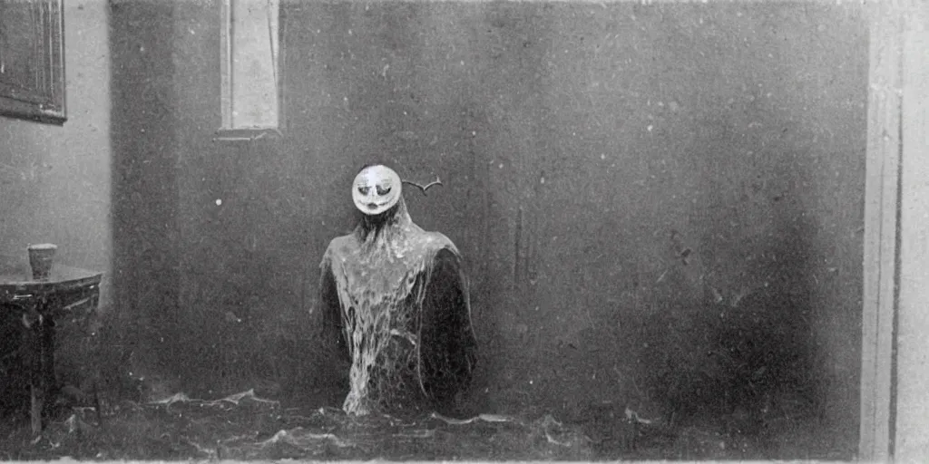 Image similar to the evil mothman is sitting inside the room, wet version of photography, 1 9 0 0 s