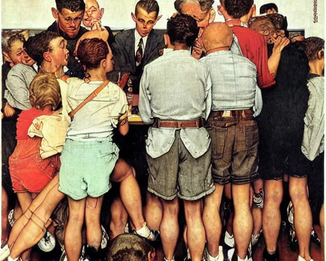 Prompt: chicago by norman rockwell