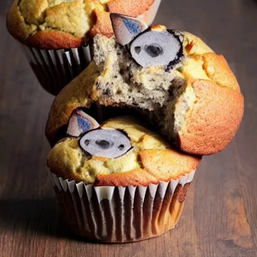 Image similar to photo of muffins that look like cats