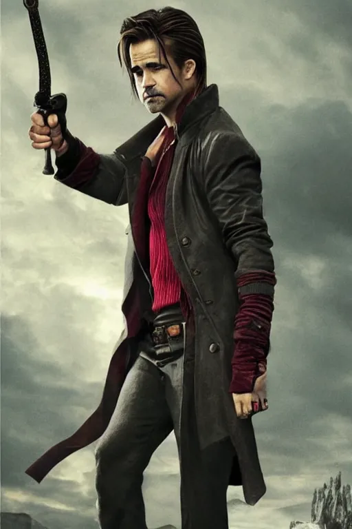 Prompt: Colin Farrell has Gambit In the style of Serge Marshennikov