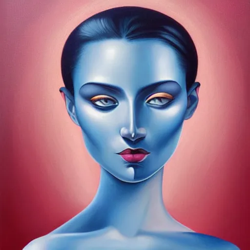 Image similar to a painting of a beautiful woman!!, an ultrafine detailed painting by rafal olbinski, behance contest winner, pop surrealism, detailed painting, very detailed, minimalist, airbrush art