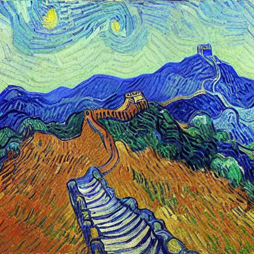 Image similar to Great Wall, by Van Gogh