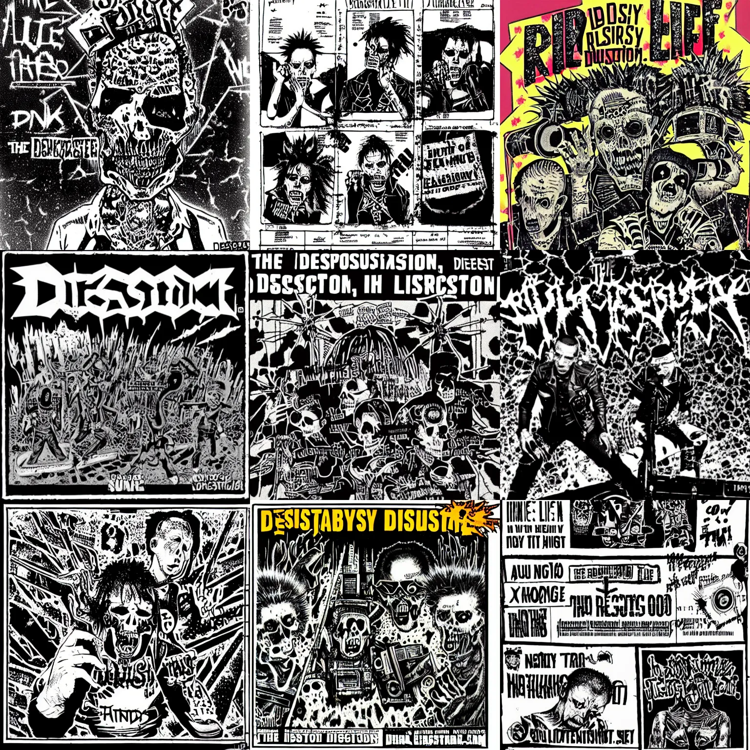 Prompt: the possibility of life's destruction as described by punk band Discharge, 80s, punk, hardcore punk, dark, highly detailed, d-beat
