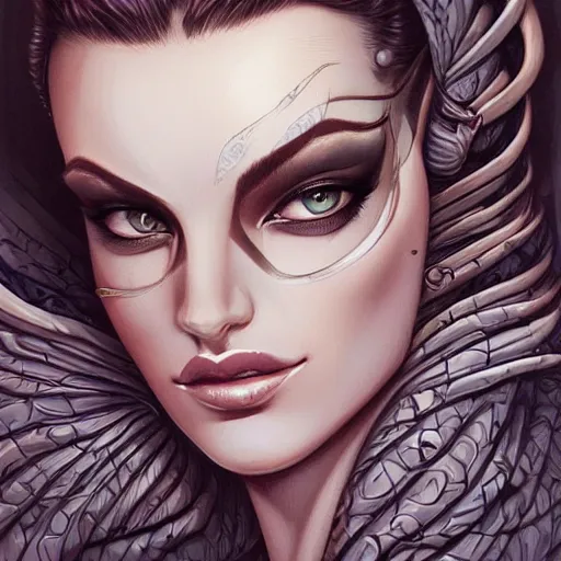 Image similar to allure queen, heroine, beautiful, detailed symmetrical close - up portrait, intricate complexity, in the style of artgerm and peter mohrbacher, cel - shaded