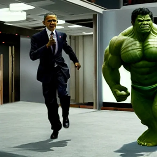 Image similar to Obama plays the Incredible Hulk in new ultra hd movie, IMAX