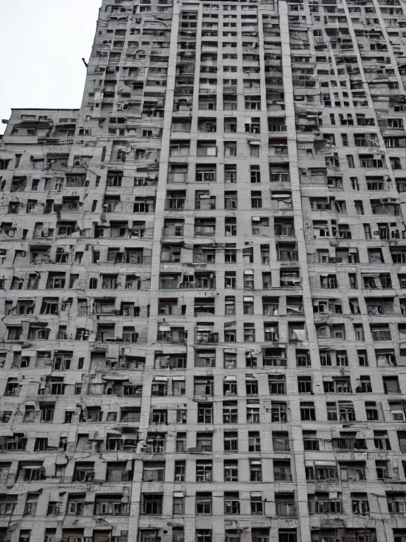 Image similar to soviet apartment building, photo, full shot