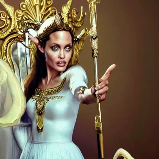 Prompt: an amazing award winning photo of angelina jolie as princess zelda