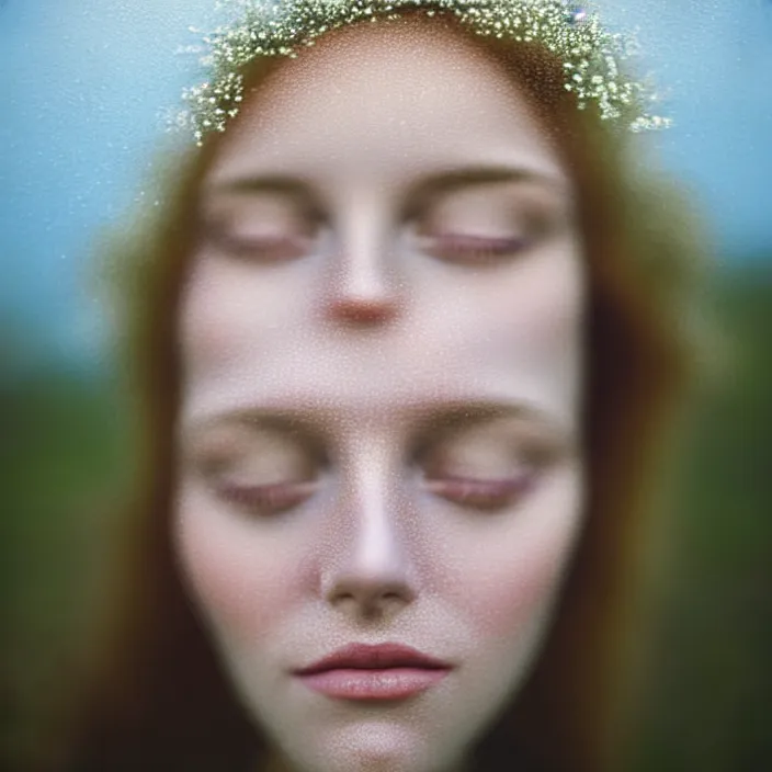 Prompt: kodak portra 4 0 0, 8 k, soft light, volumetric lighting, highly detailed, britt marling style 3 / 4, portrait photo of the virgin mary, highly detailed face, inspired by ophelia paint, a beautiful scenery with highly detailed landscape, realistic, refined, beautifully detailed, natural outdoor soft pastel lighting colors scheme, outdoor fine art photography, hyper realistic, photo realistic