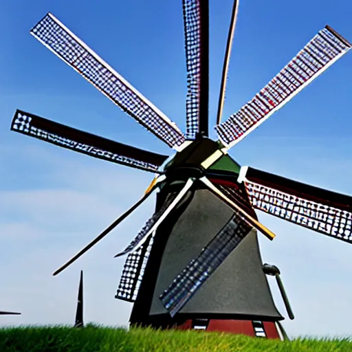 Image similar to gundam as dutch windmill in anime, gundam is windmill shaped, dutch windmill gundam