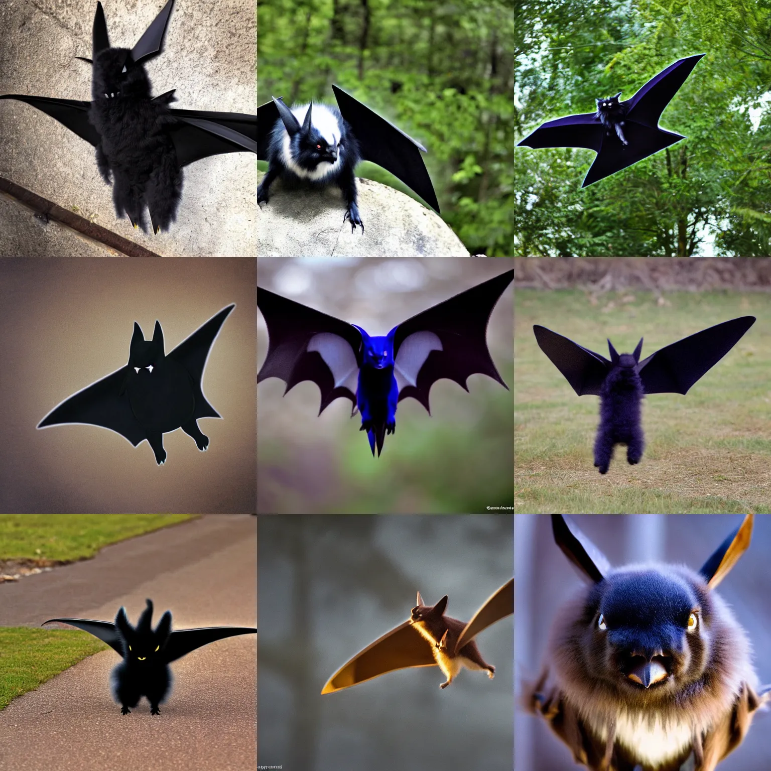 Prompt: nature photograph of a very fluffy zubat