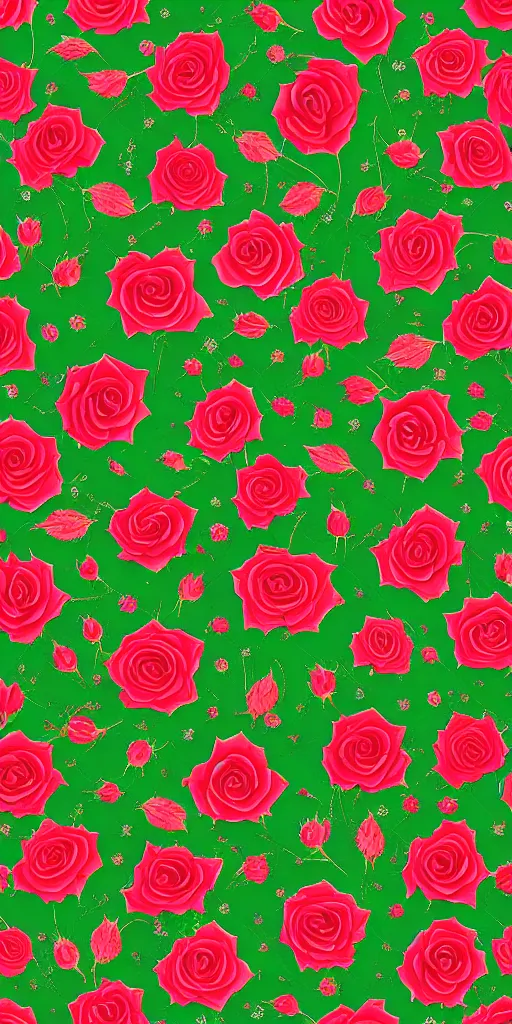 Image similar to seamless pattern of beautiful roses with leaves and throns, colourful, symmetrical, repeating 35mm photography