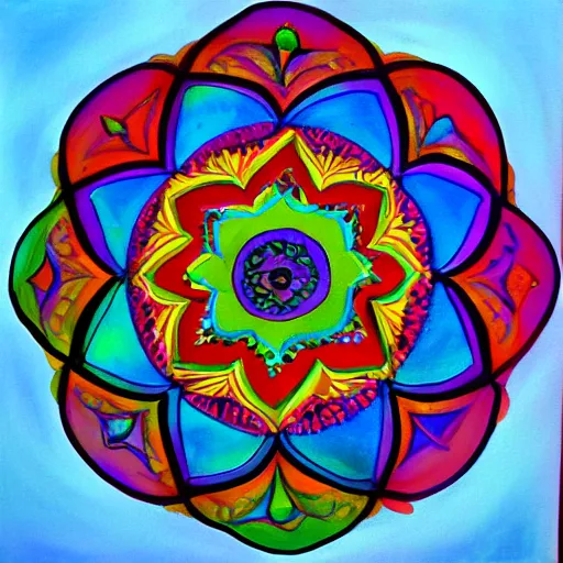 Prompt: painted mandala