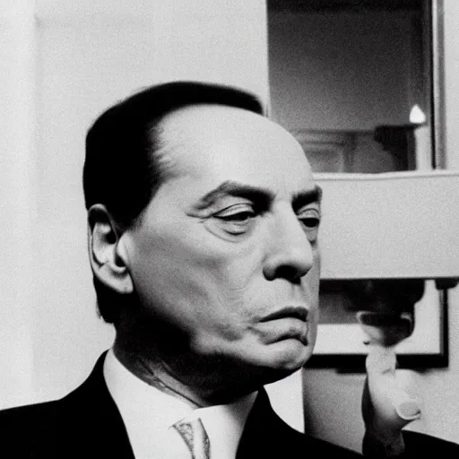 Prompt: Silvio Berlusconi sniffing cocaine