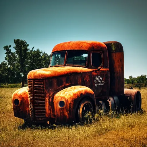 Prompt: (((((Rusty))))) truck, open field, 8k, photography