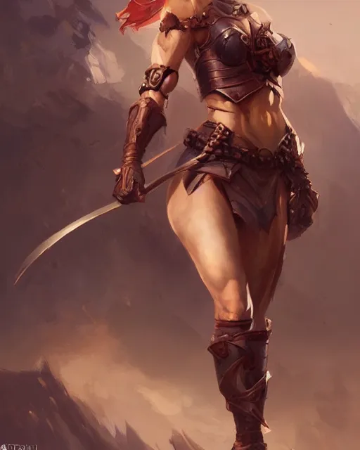 Image similar to beautiful female warrior by stanley artgerm lau, wlop, rossdraws, frank frazetta, andrei riabovitchev, marc simonetti, tranding on artstation