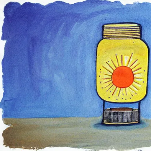 Image similar to the sun in a jar