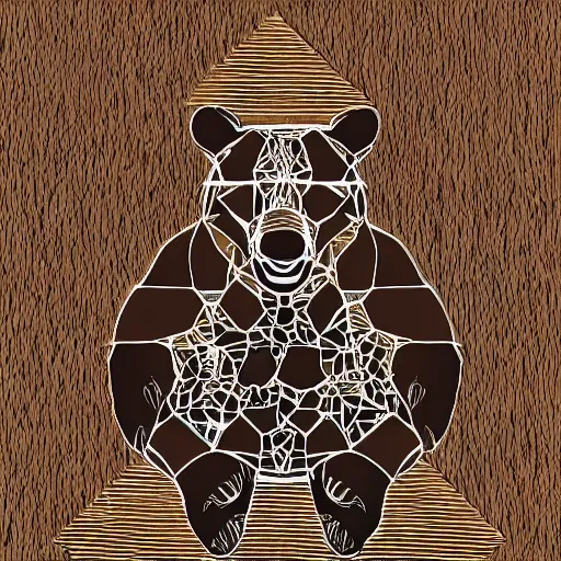 Prompt: laser cut animal vector image of a bear