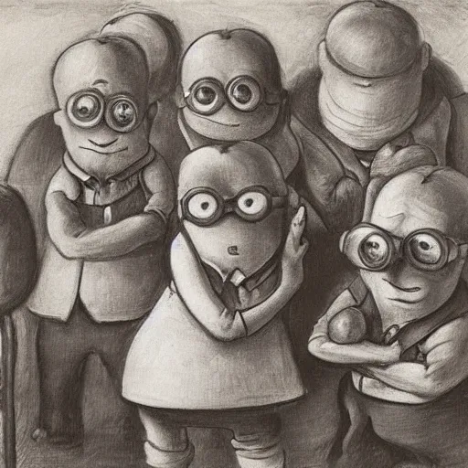 Image similar to the minions by Christian Krohg