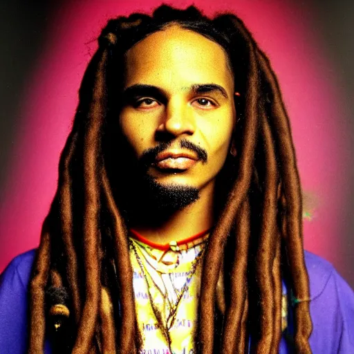 Image similar to a close up of a person with dreadlocks, an album cover by David LaChapelle, reddit, precisionism, 1990s, smokey background, high definition