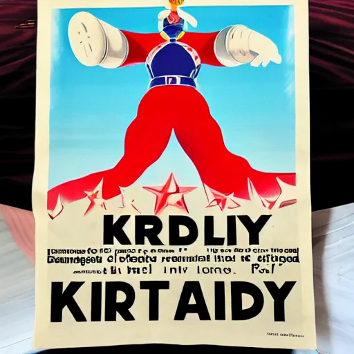 Prompt: propaganda poster of kirby