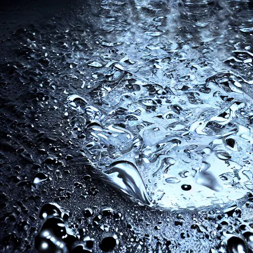 Image similar to water splashes forming a shape of a human head, water manipulation art, ray tracing, realistic water sharp focus, long shot, 8 k resolution, cinematic